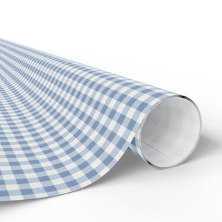 Garden Gingham Wrapping Paper Blue