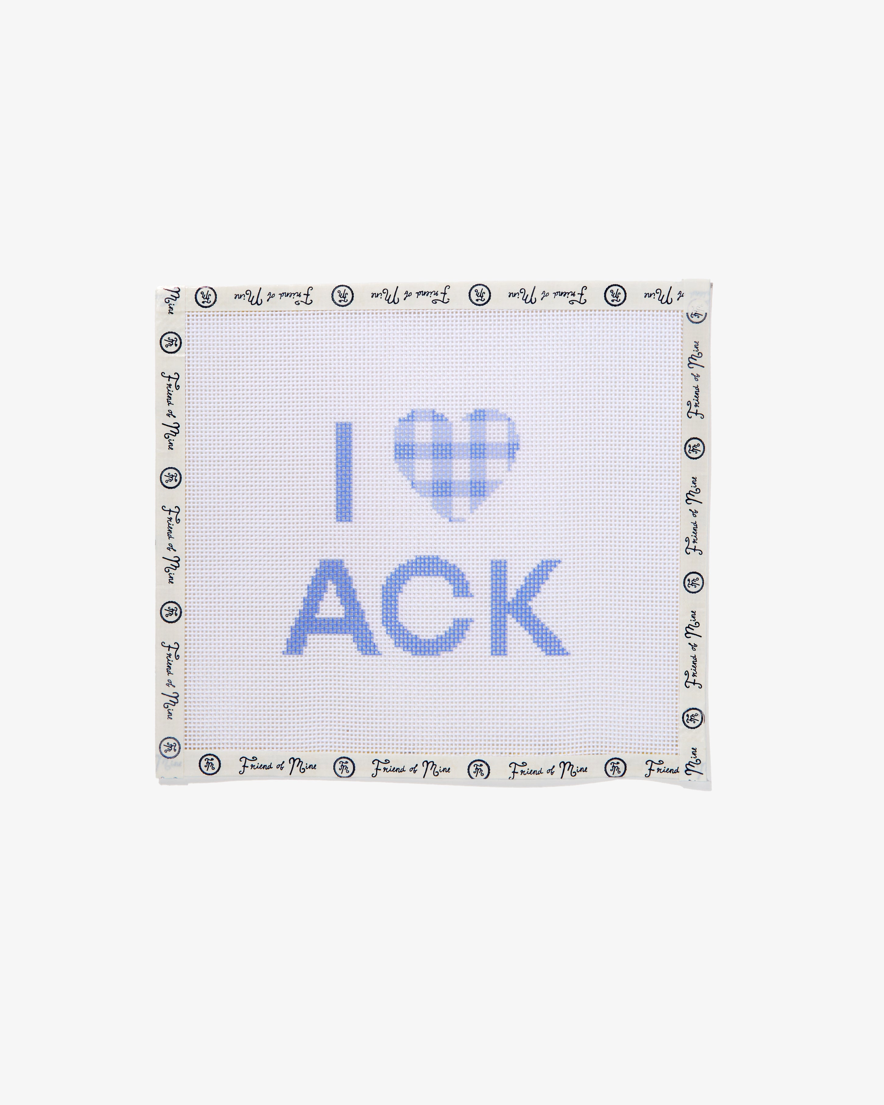 iHeart ACK Gingham needlepoint canvas