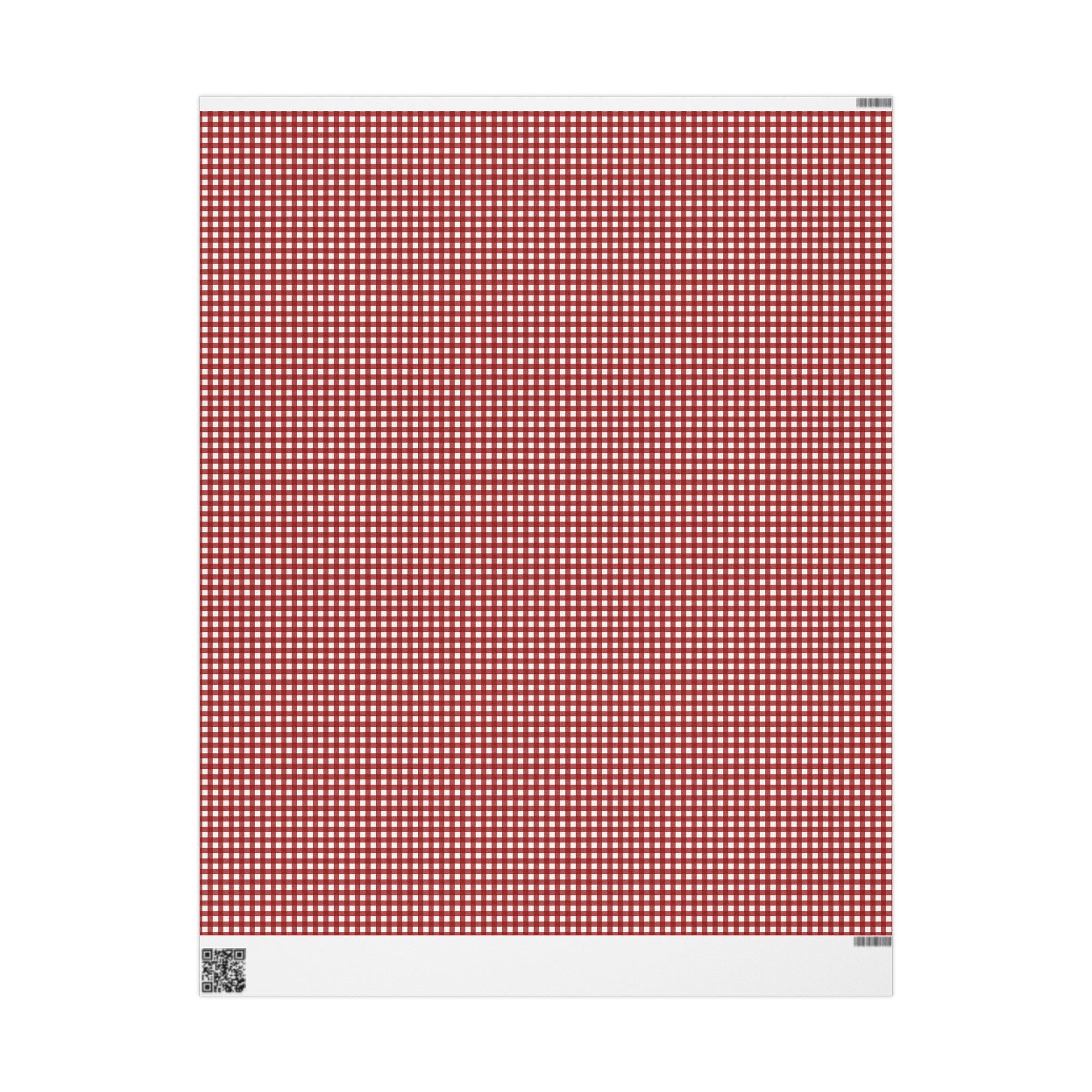 Cottage Gingham Wrapping Paper Red