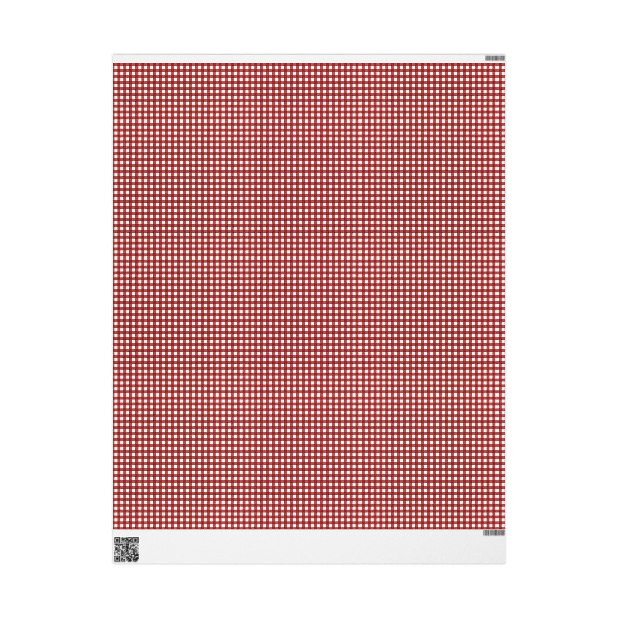 Cottage Gingham Wrapping Paper Red