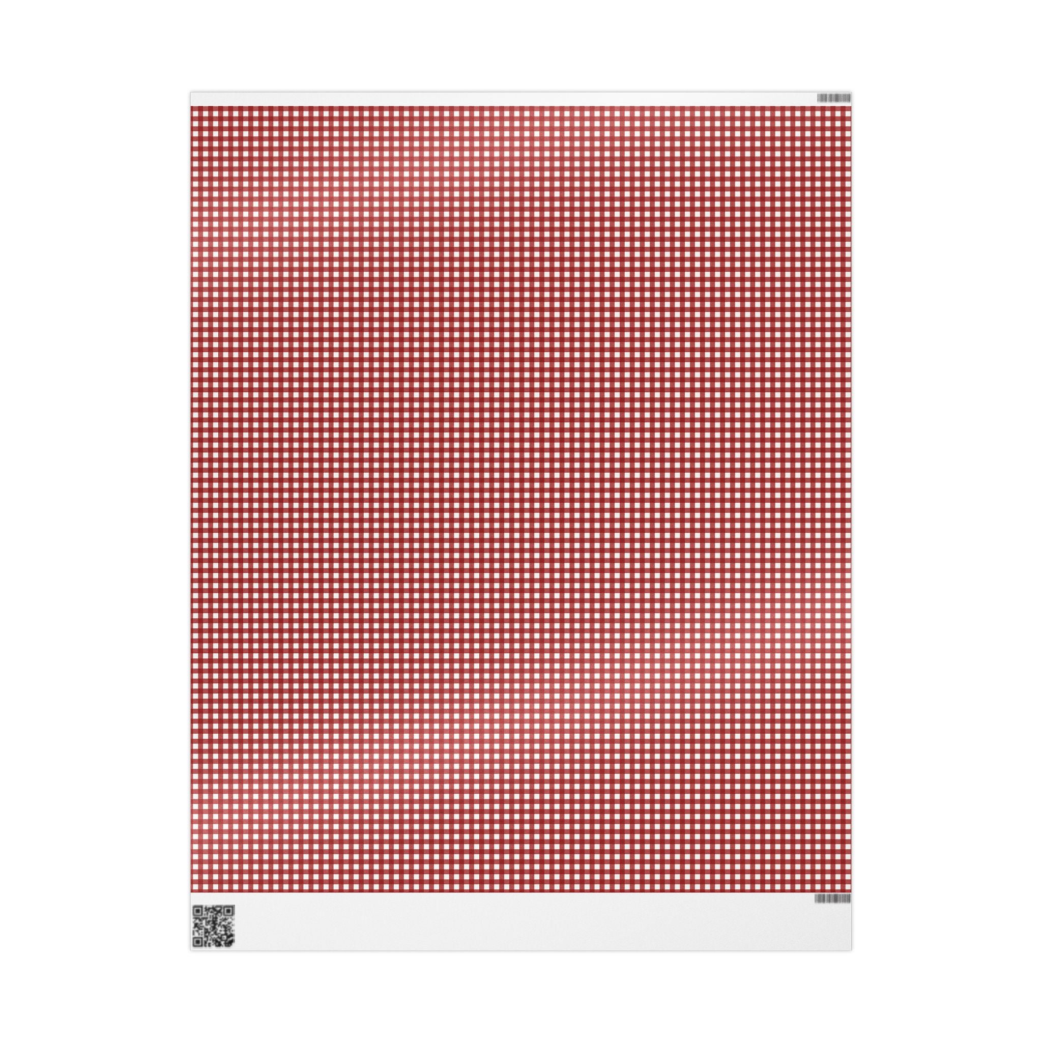 Cottage Gingham Wrapping Paper Red