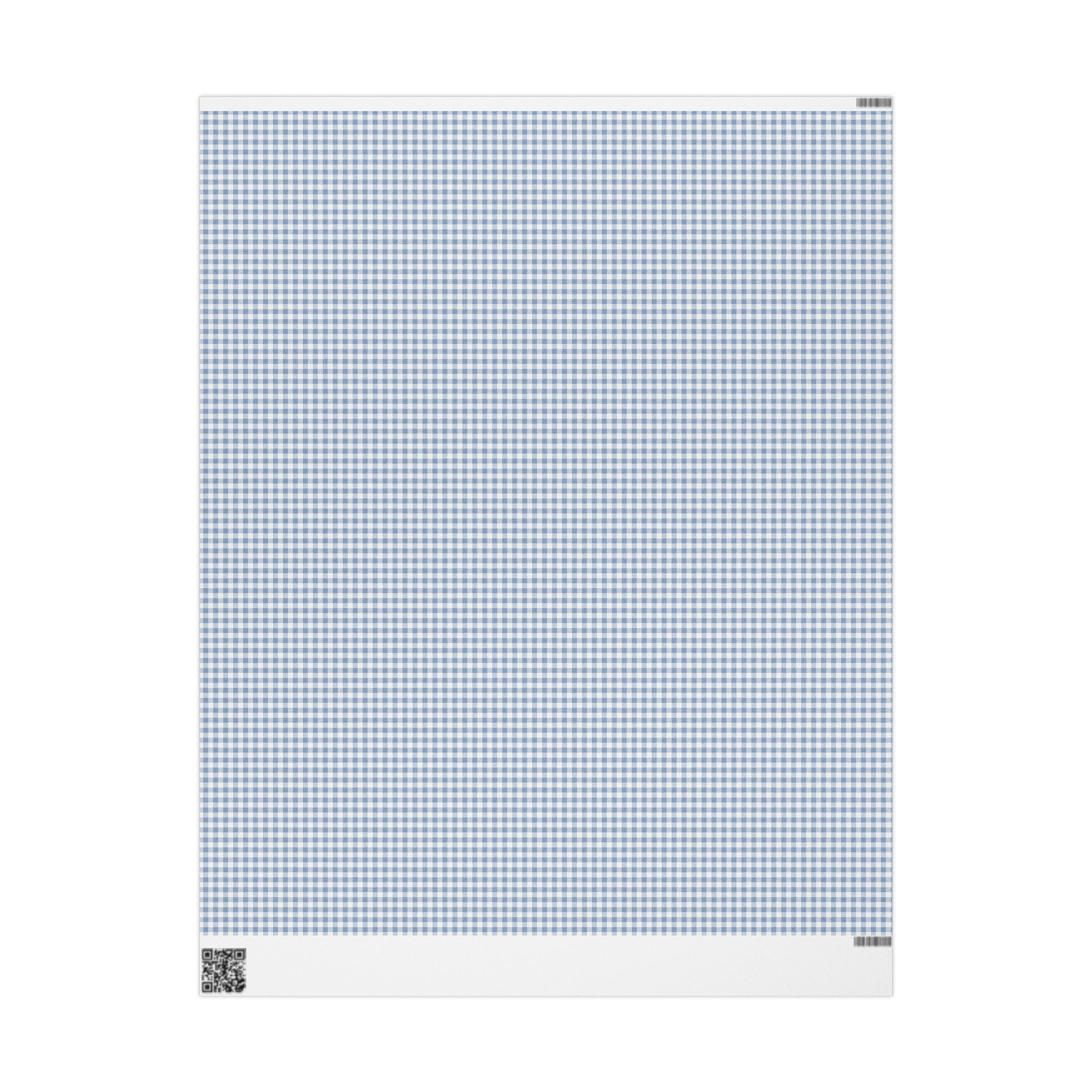 Garden Gingham Wrapping Paper Blue