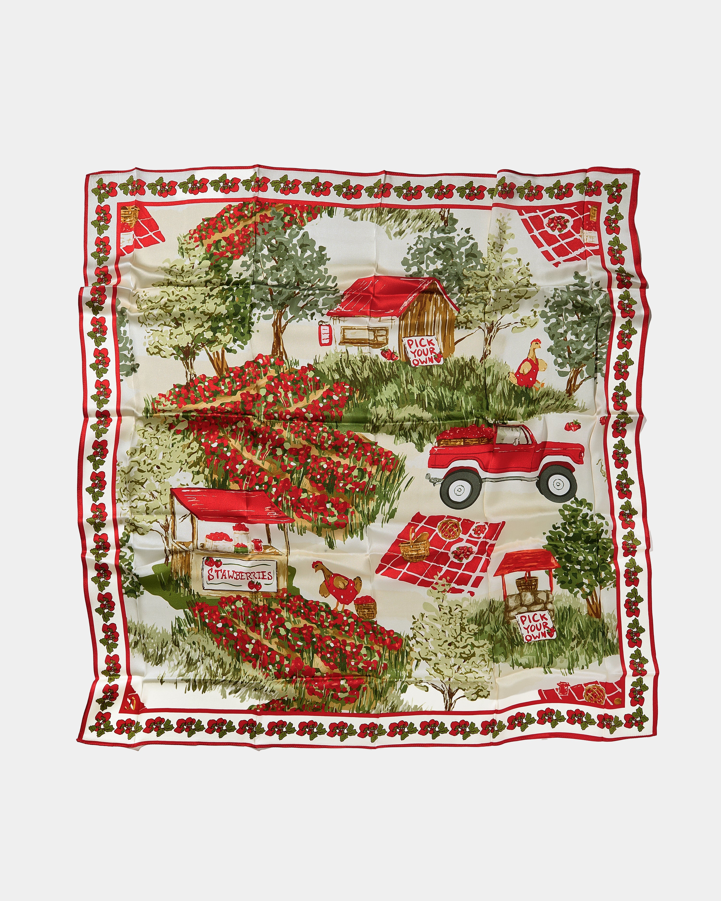 Strawberry Silk Scarf