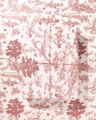Dolly's Toile Wrapping Paper Red