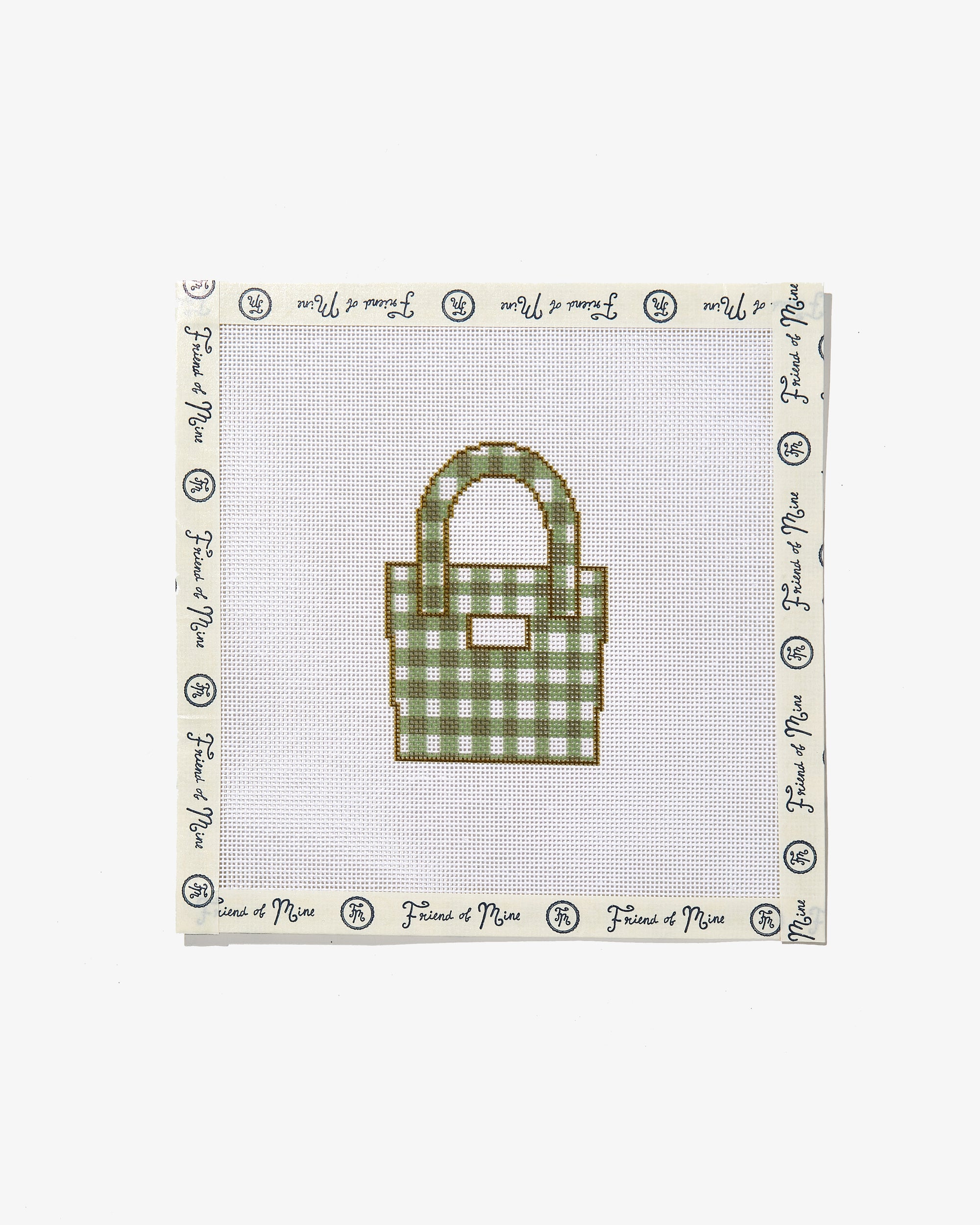 Gingham Tote Bag Needlepoint Canvas