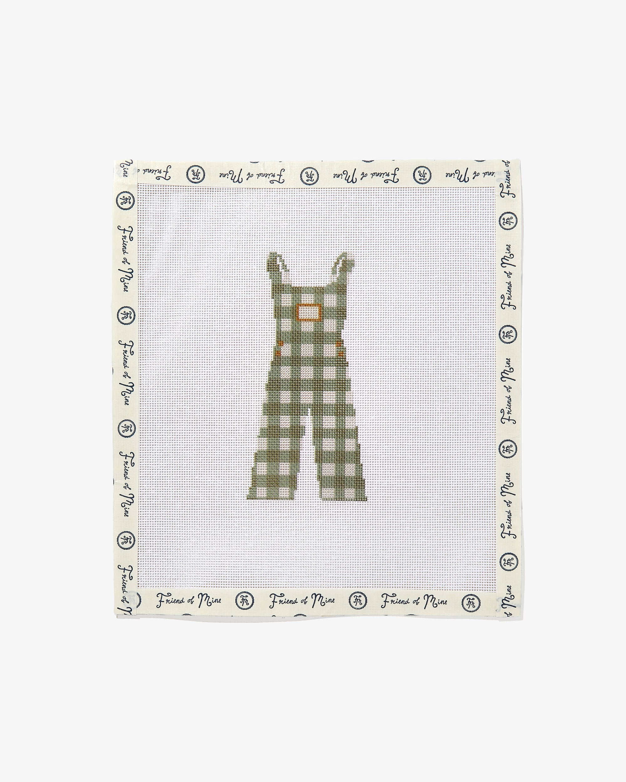 Gingham Overalls Needlepoint Canvas