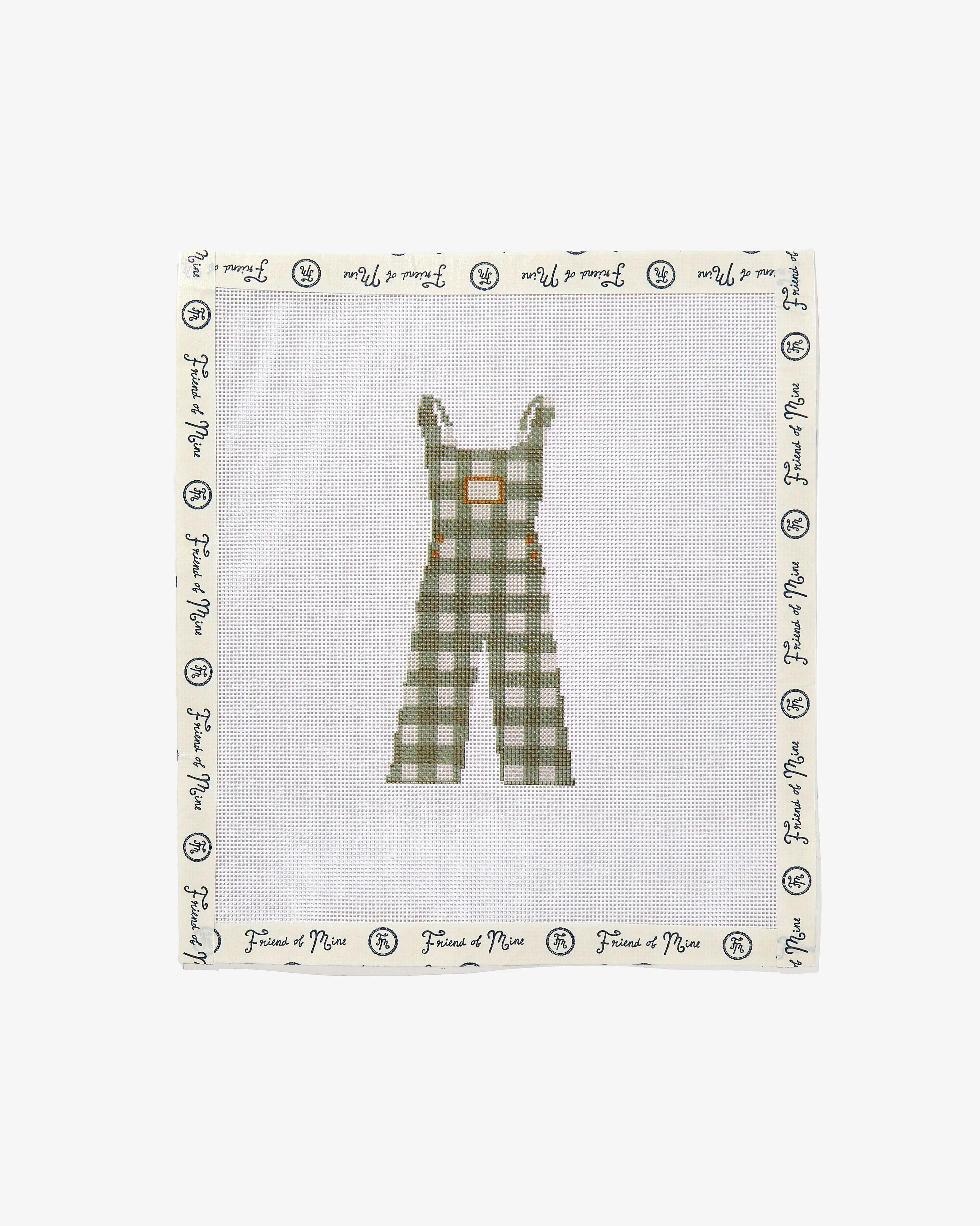 Gingham Overalls Needlepoint Canvas