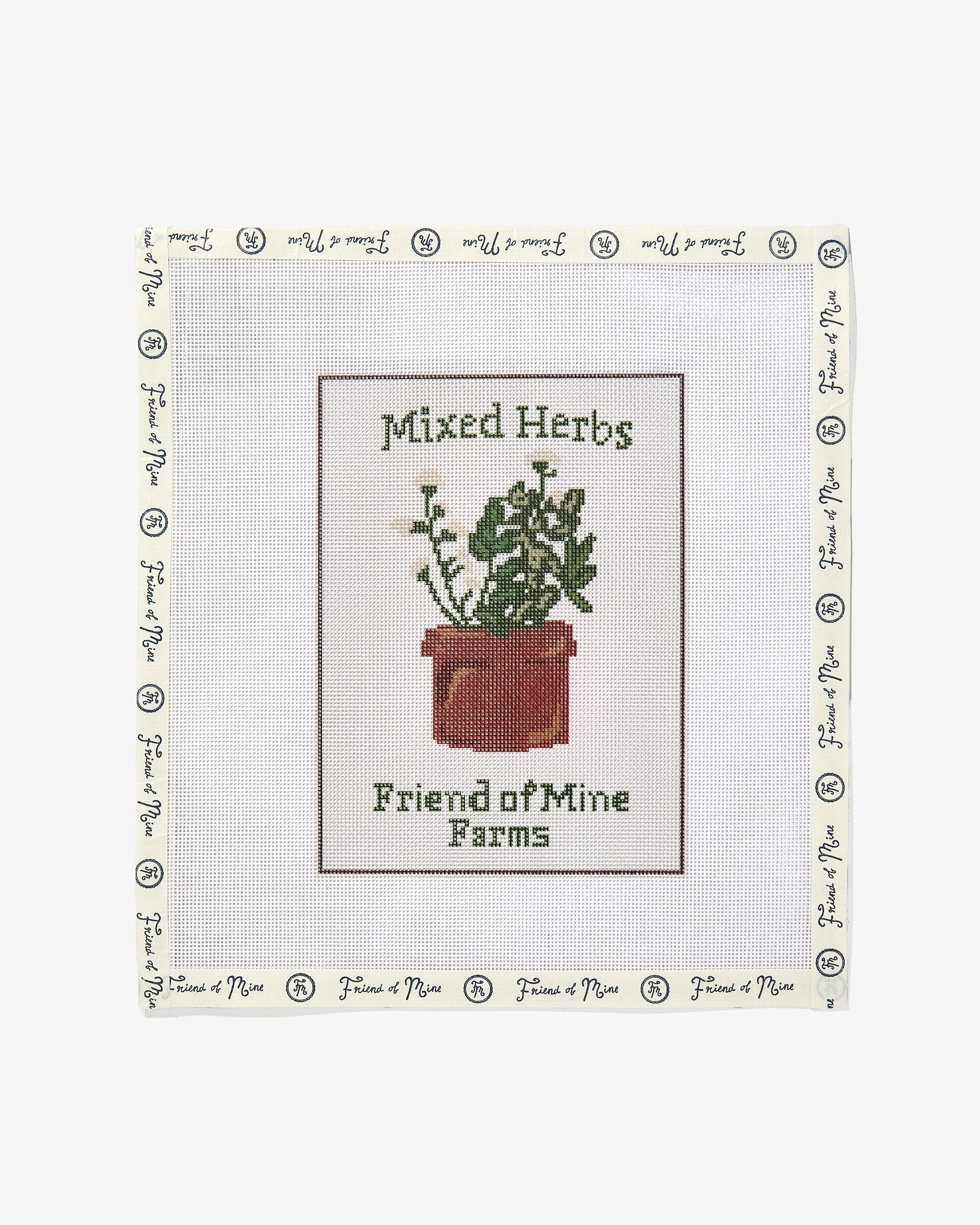 Mixed Herbs Seed Packet Needlepoint Canvas