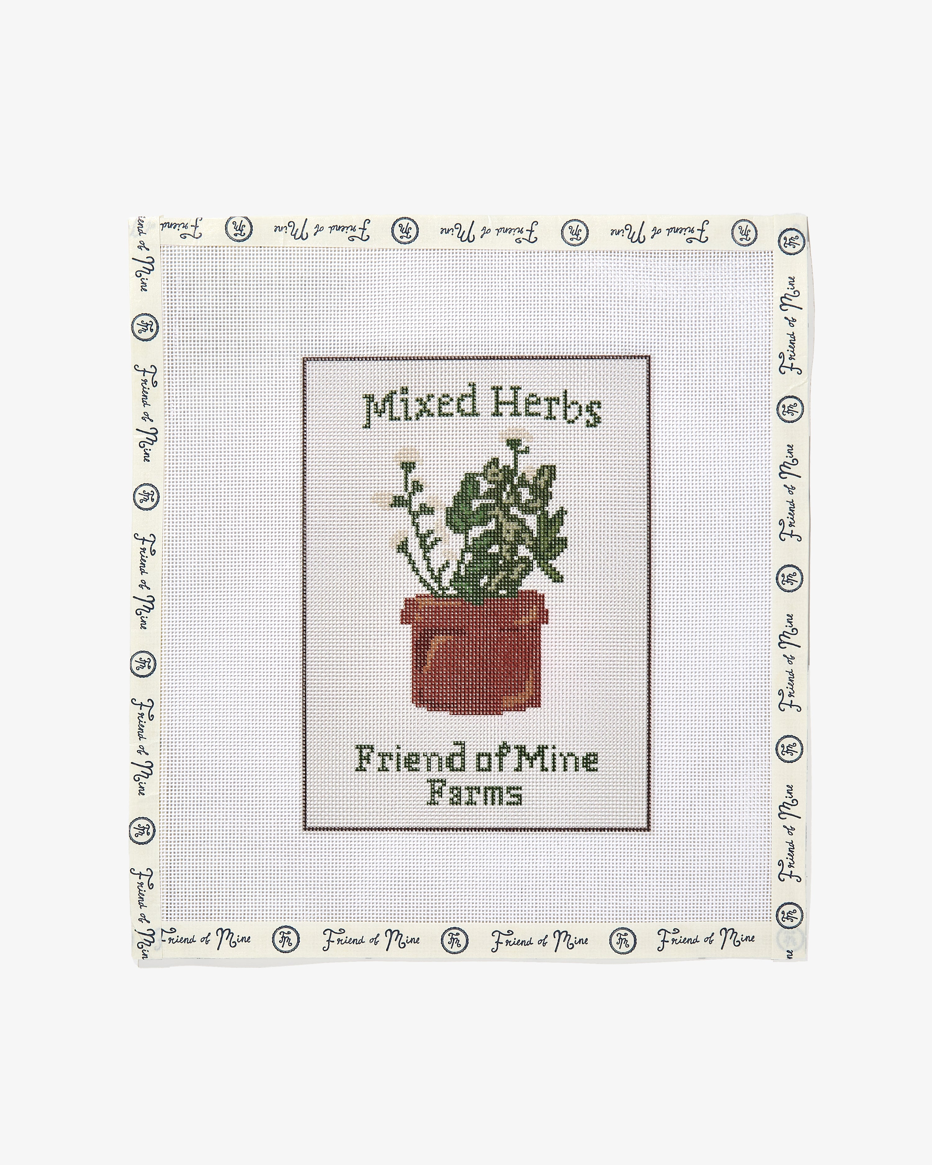 Mixed Herbs Seed Packet Needlepoint Canvas