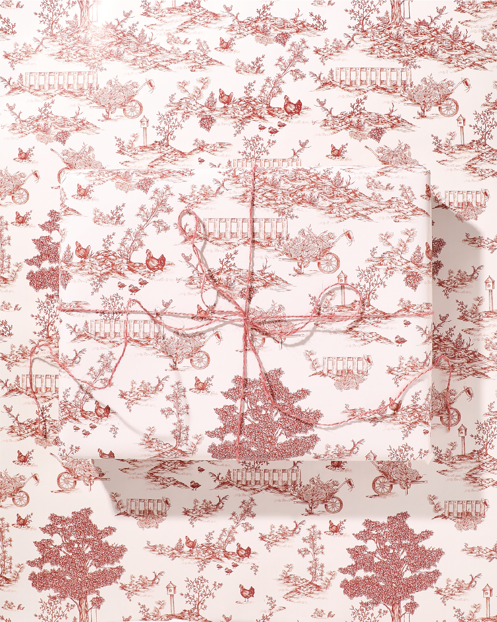 Dolly's Toile Wrapping Paper Red