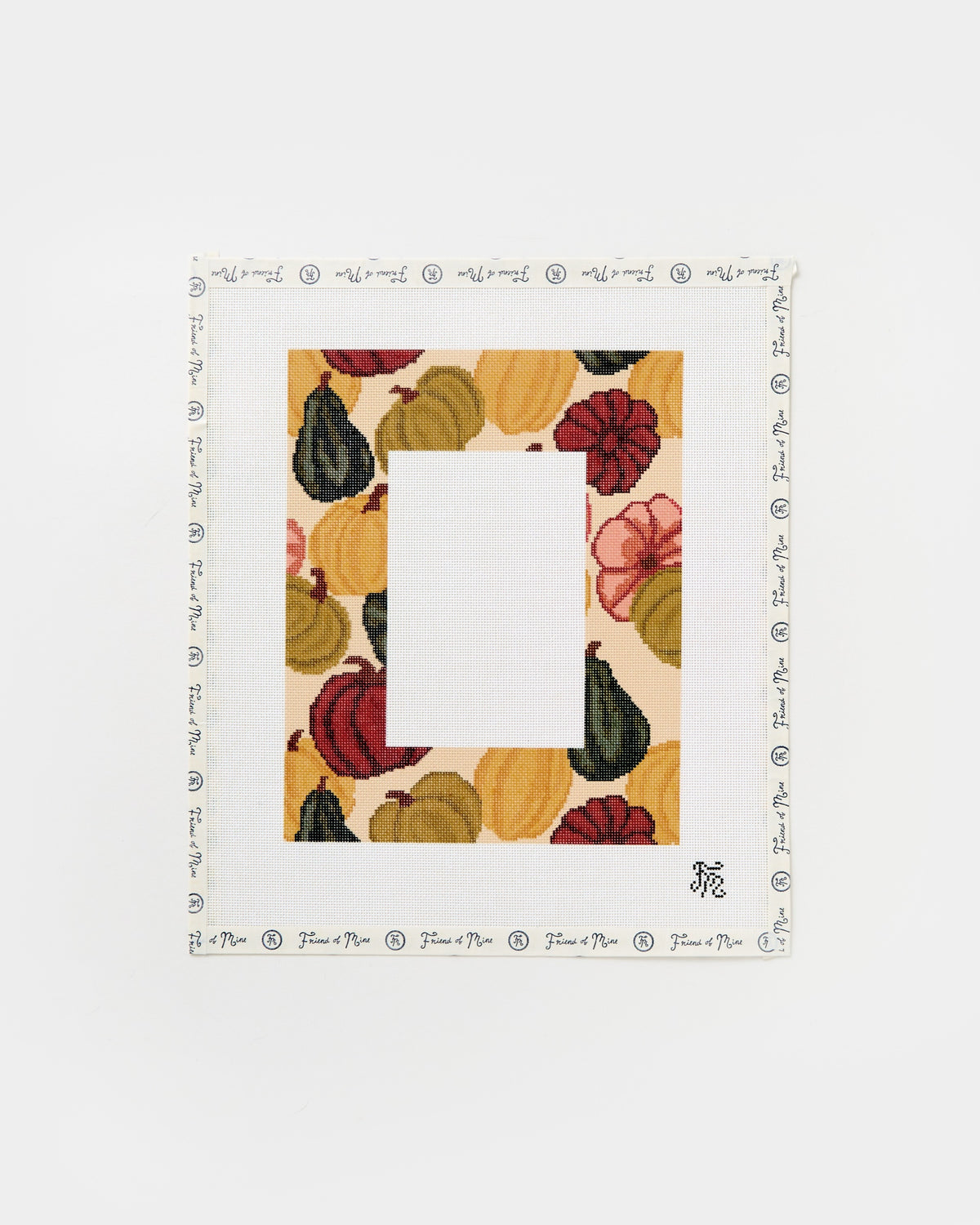 Pumpkin Chic Frame needlepoint canvas